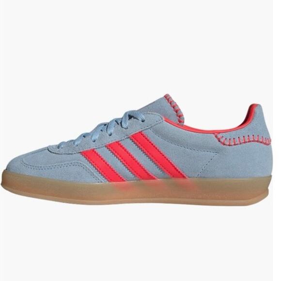 Adidas Gazelle Indoor Women’s Sneakers Red/Blue Gum Sole Size 6 NEW w/ Tags - Picture 5 of 16